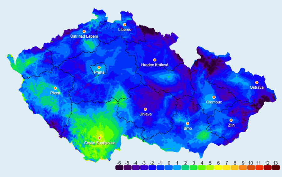 Nejchladnější ráno po létě, lehce mrzlo i ve městech